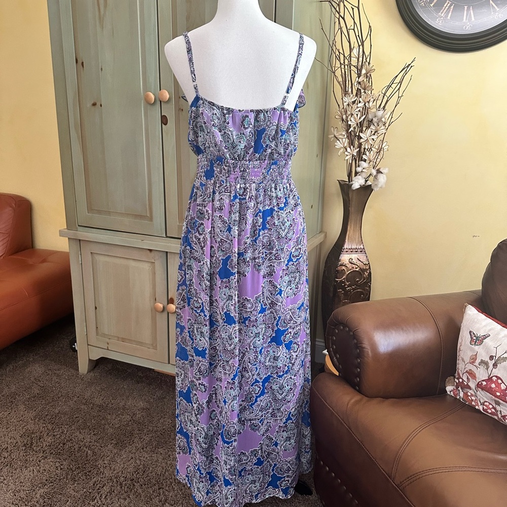 Blue/Purple Floral Maxi Dress - Picture 5 of 6